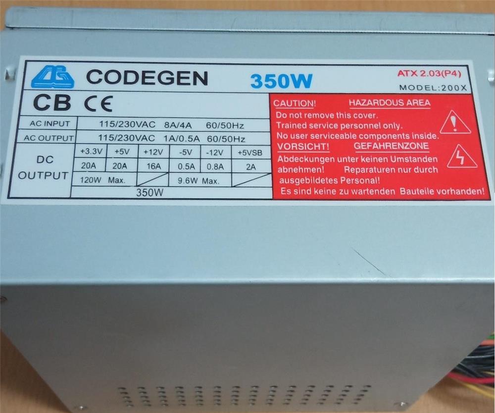 Vand Sursa PC CODEGEN 350W Model 200X   ATX 2.03(P4)