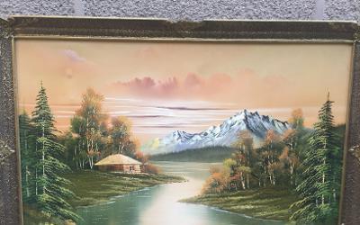 VÂND tablou Peisaj pictura in ulei pe pânza cu rama Blondel dimensiune 120cm/80cm