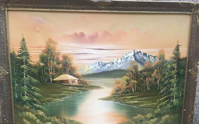 VÂND tablou Peisaj pictura in ulei pe pânza cu rama Blondel dimensiune 120cm/80cm