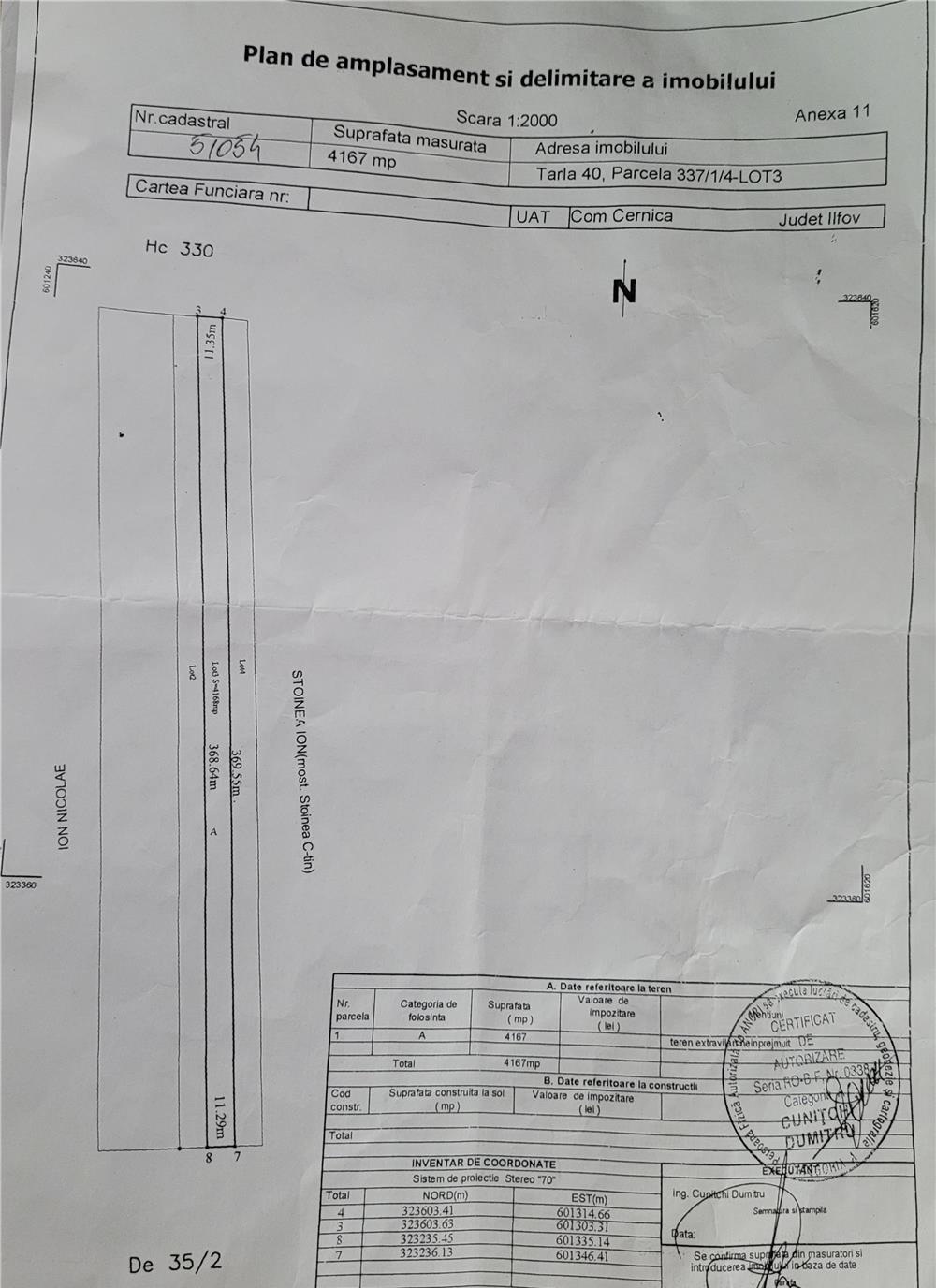 Vând teren Cernica (aproape de Outlet)