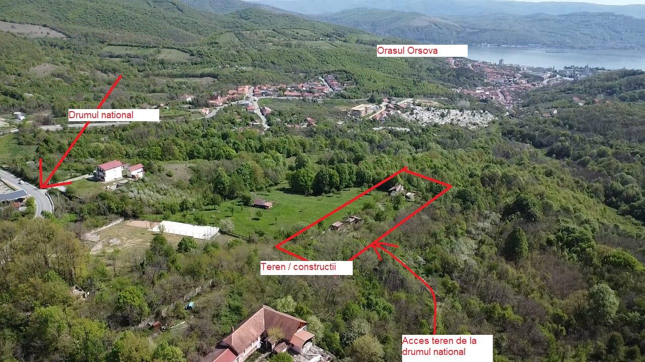 Vand teren intravilan 2.500mp cu vie, pomi fructiferi și construcții–Orșova