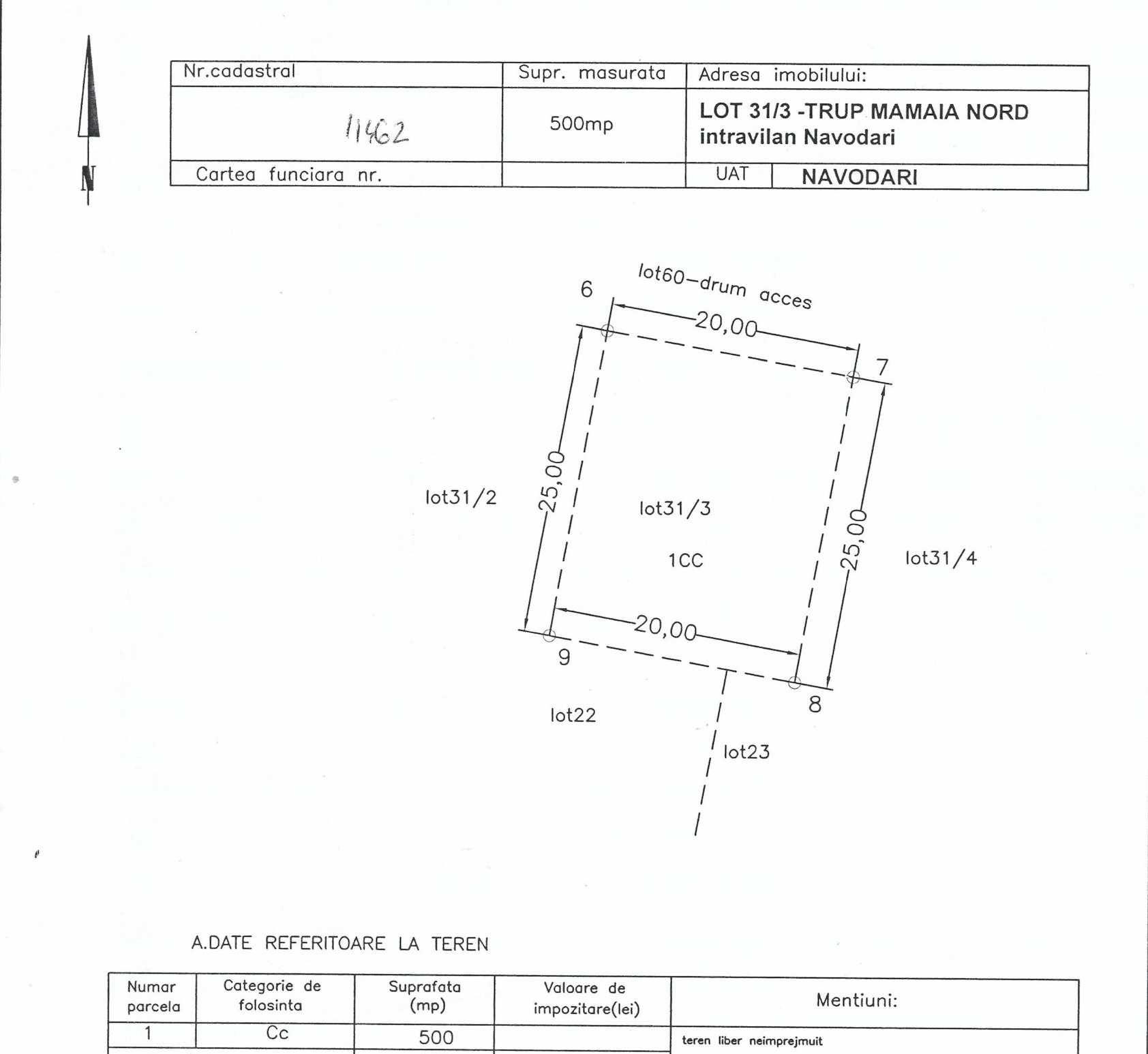 Vând teren intravilan în zona Mamaia Nord - ideal pentru bloc / hotel