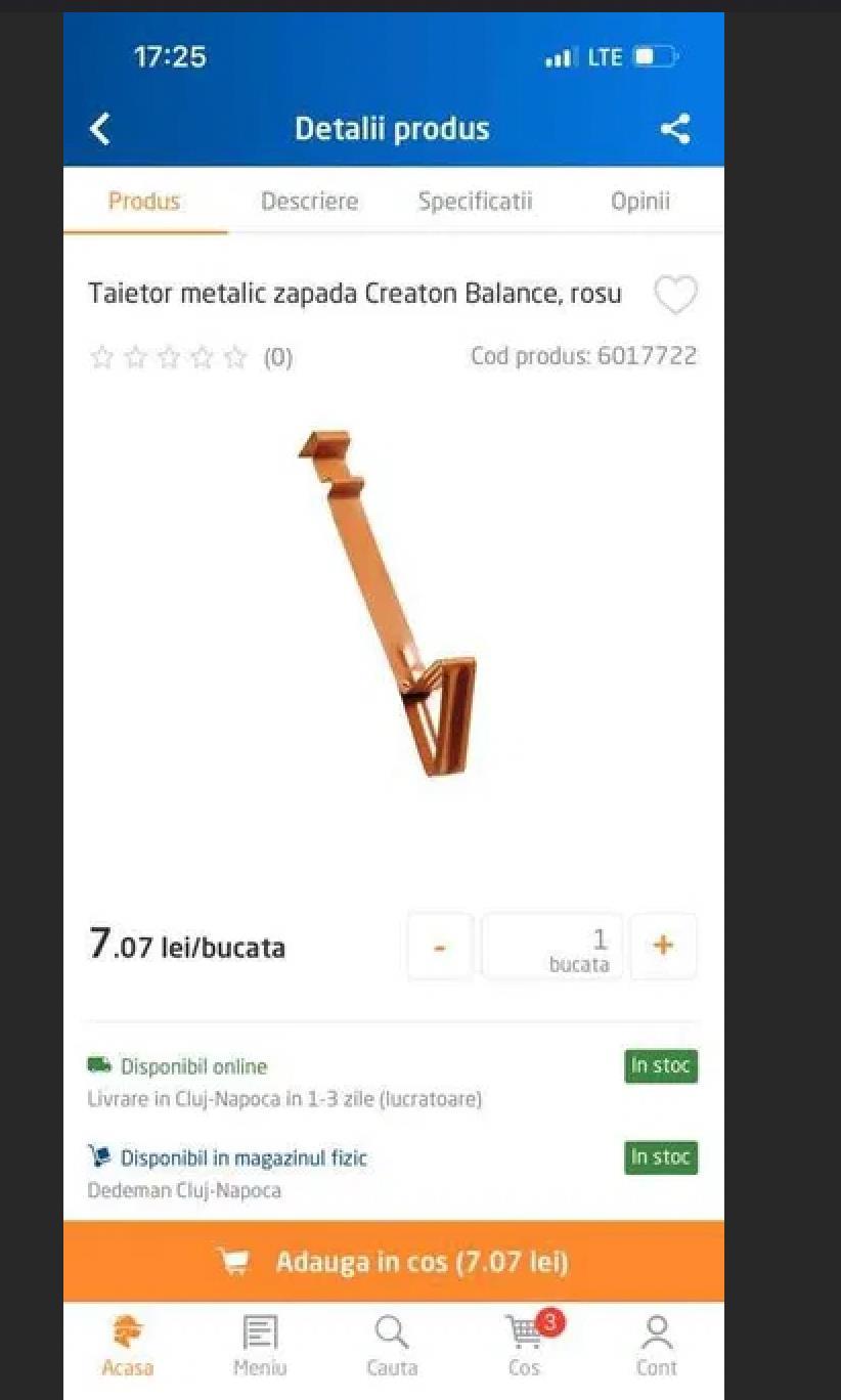 Vand Tigla ceramica Creaton Rapido Natur noua