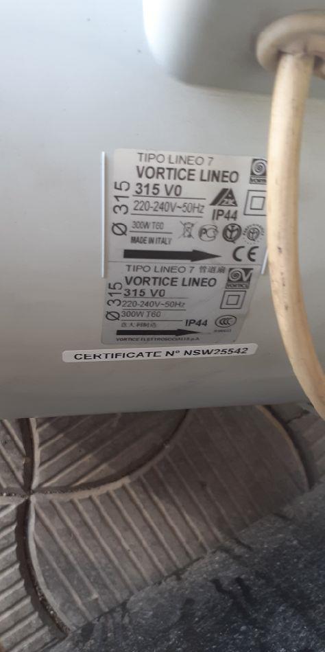 vând ventilator vortice lineo 315 V0 și 250 V0