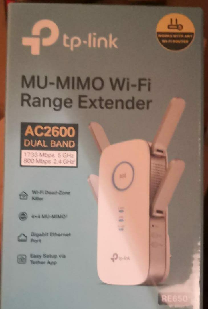 Vand WiFi Range Extender TP-Link RE650, Gigabit, dual band, SIGILAT