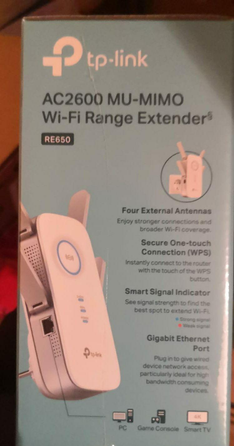 Vand WiFi Range Extender TP-Link RE650, Gigabit, dual band, SIGILAT