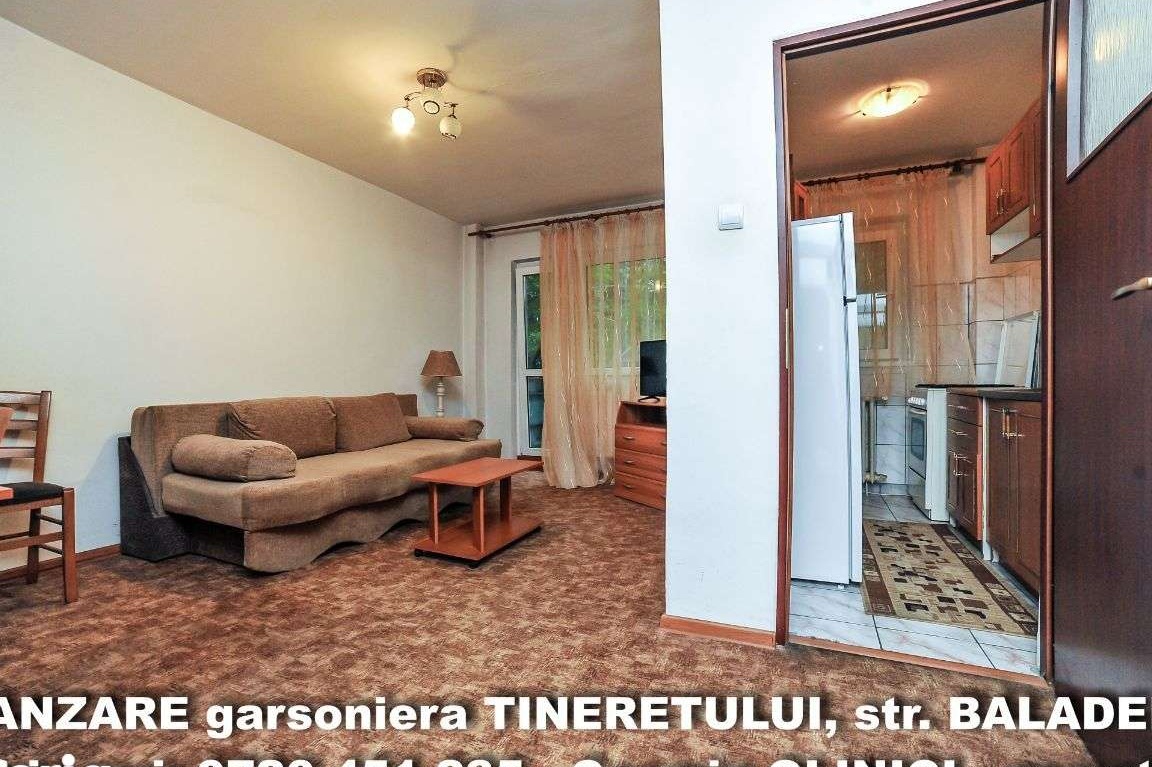 VANZARE garsoniera decomandata, zona TINERETULUI (Baladei)