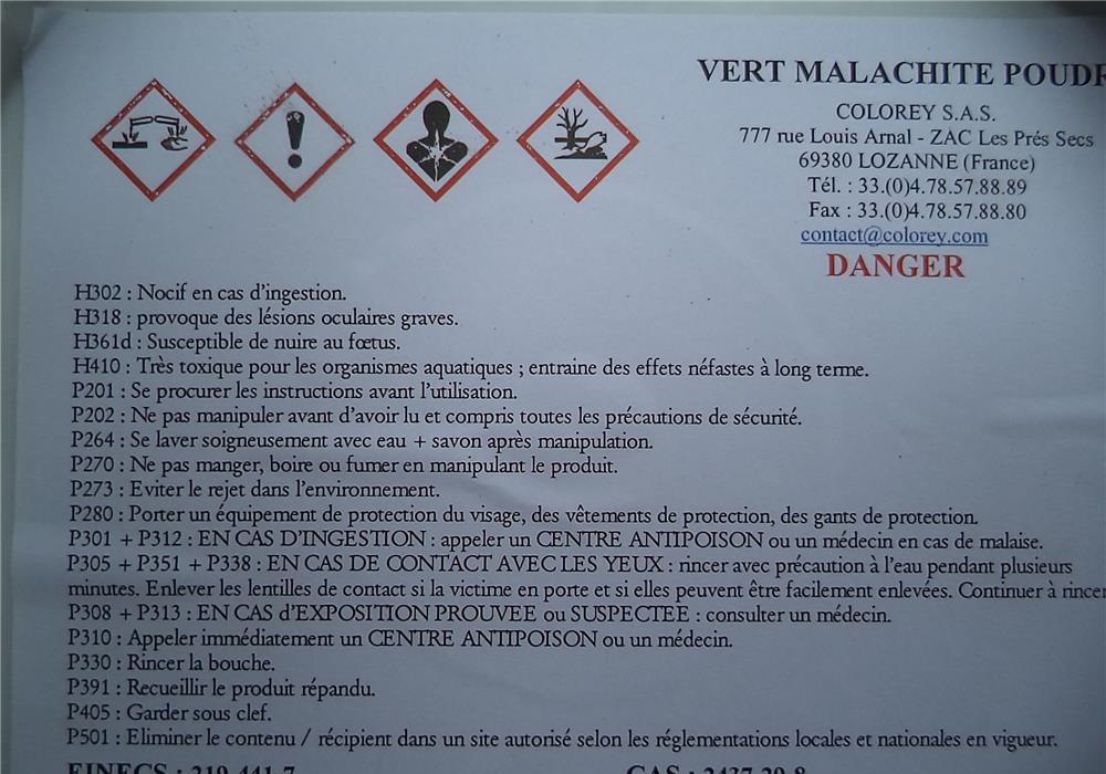 Verde de Malachit(provenienta Franta)   Oxalate de bis