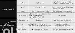 Videoproiector Tableta Z2000SD Android 3d 1500lumeni, HDMI, 4k, wirele