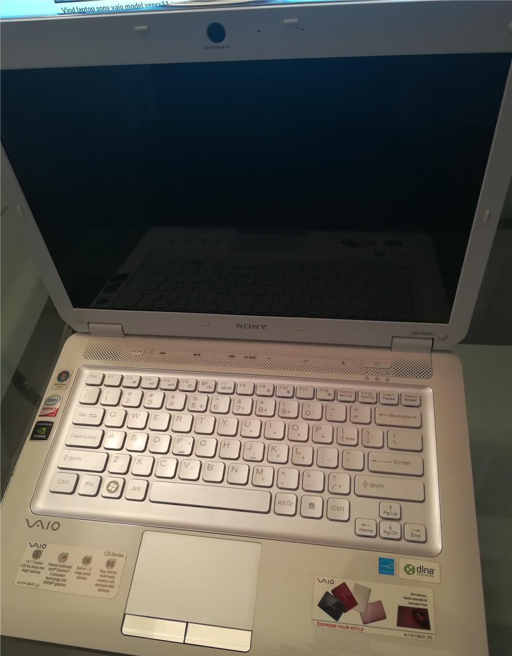 Vind laptop sony vaio model vgncs11 s