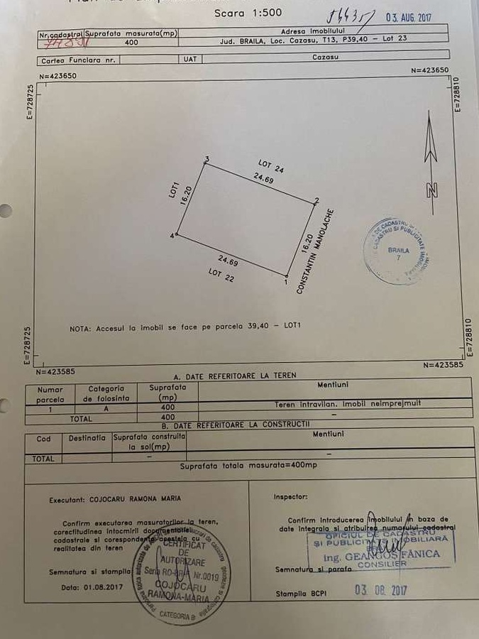 Vindem Teren zona Cazasu