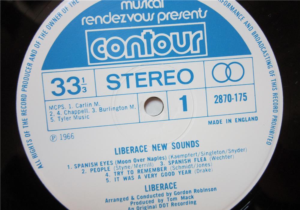 vinil Liberace  - New Sounds -made in UK