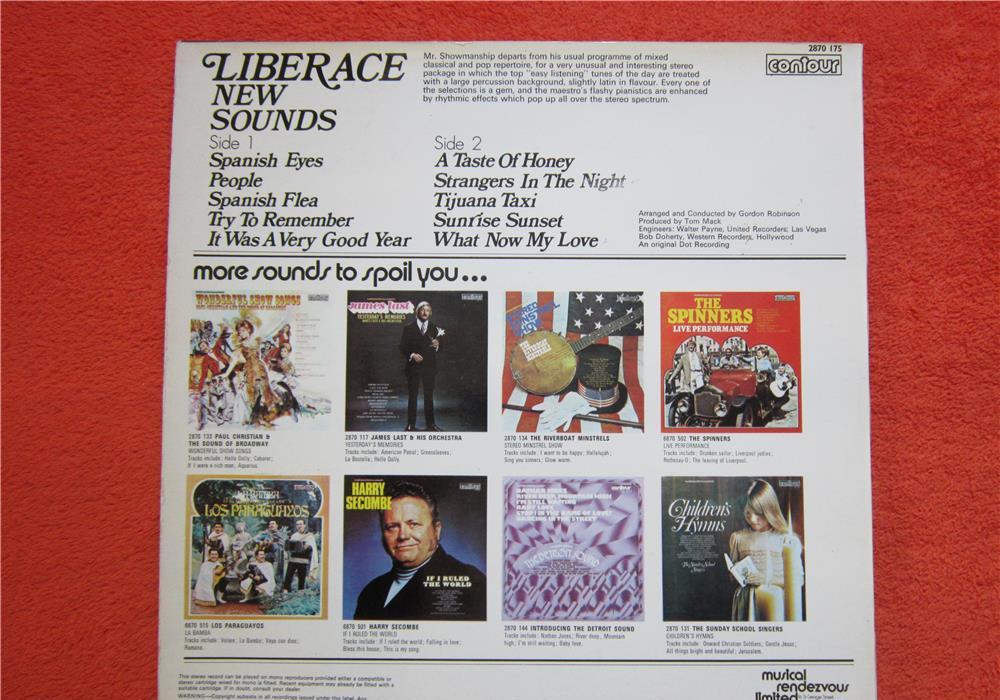 vinil Liberace  - New Sounds -made in UK
