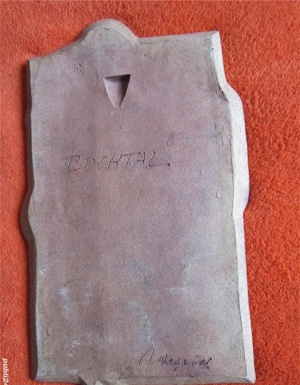 vintage Buchtal placa ceramica,arta de colectie-semnata Wegerer-cadou inedit