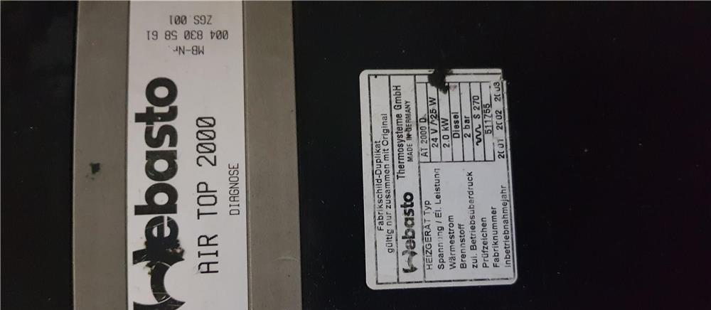 Webasto airtop 2000 + webasto eberspacher
